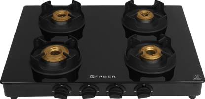 FABER Onyx 4BB BK CI Glass Manual Gas Stove