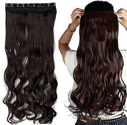 Blushia 5 Clips Brown Wavy Hair Extension