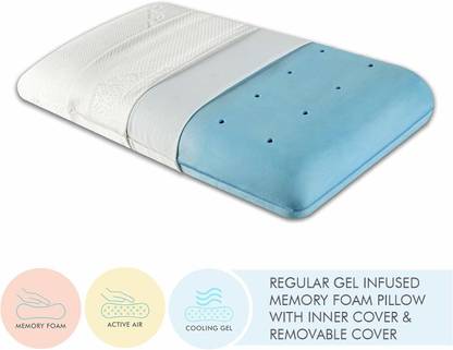The White Willow Regular Sleeping Cooling Memory Foam, Gel Motifs Orthopaedic Pillow Pack of 1