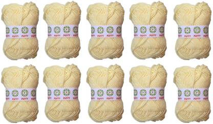 puffy Hand Art Craft Soft Fingering Hook , Needle Thread For Wool Ball Hand Art Craft Soft Fingering Hook , Needle Knitting Thread Dyed Cream Color