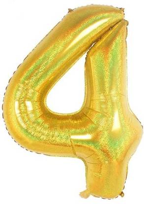 gorgeous moment Solid PARTY GOLD NUMBER FOIL BALLOON NUMBER 4 Letter Balloon