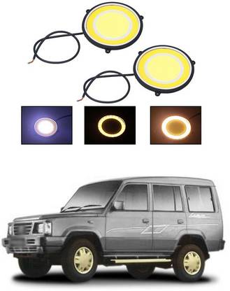 PECUNIA CAR DRL Daytime Running Light Flexible Round Shape White LED Lights Driving lamp COB Lights car-Styling 2PCS 12V DC for All Cars V224 Fog Lamp Car LED for Tata (12 V, 12 W)