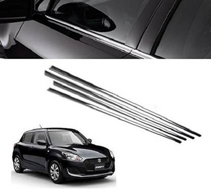 Worldlookenterprises CAR CHROME LOWER WINDOW GARNISH Chrome Maruti Swift Rear Garnish