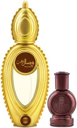 Ajmal Wisal Dhahab EDP Fruity Floral Perfume 50ml for Men and Tempest Concentrated Perfume Oil Floral Alcohol- Attar 12ml for Unisex