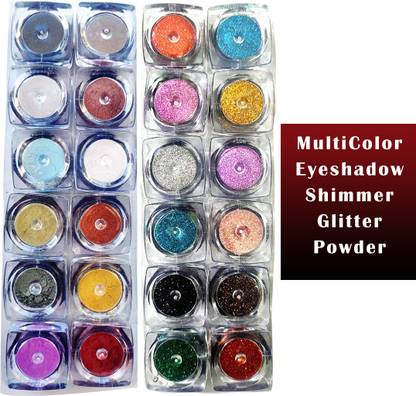 VOZWA Multicolor Shining Shimmer Glitter Powder Face + Body + Eyes 24 Pcs