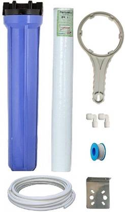KRPLUS 20 Inch Pre Filter Big Blue Jumbo Housing|Spun Filter|3/8" RO Pipe 5 Meter|Steel Plate For Commercial Water Purifier Solid Filter Cartridge