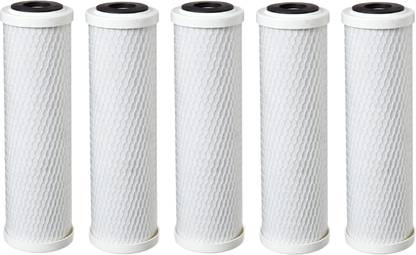 KRPLUS CTO 10 Inch/Carbon Block Cartridge Inline Filter/Replacement Candle for Under Sink RO Water Purifier Filters (10 Micron), Pack Of 5 Solid Filter Cartridge