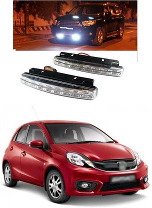 PECUNIA Super 6000K White 8 LED Car DRL Day Time Running Lights C8 Car Fancy Lights