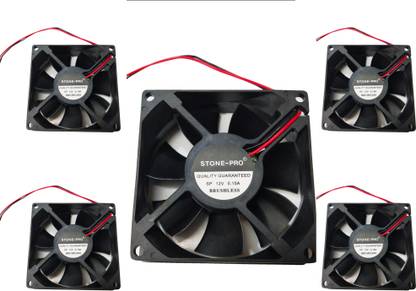 STONE-PRO 5pic 12V DC Fan 80X80X25MM Cabinet 3-Inch Square Cooling fan Cooling Fan Cabinet Cooler