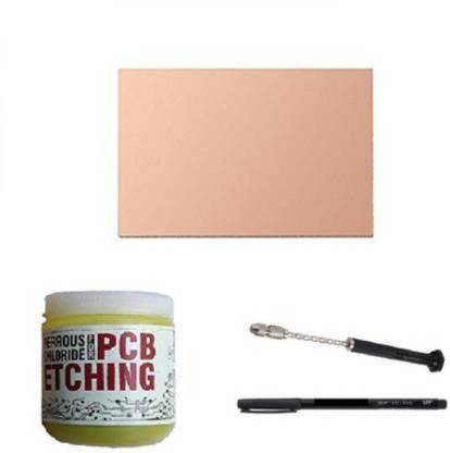 Easy Electronics PCB Design Kit (PCB, Etching Powder, HandDrill, Drill Bitx2) Educational Electronic Hobby Kit