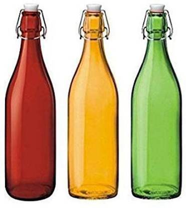 Turtle King Best Glass Bottles with 1000 ml 1 Pc, MULTI COLOR WITH CORK FOR SERVING WATER 1000 ml Bottle