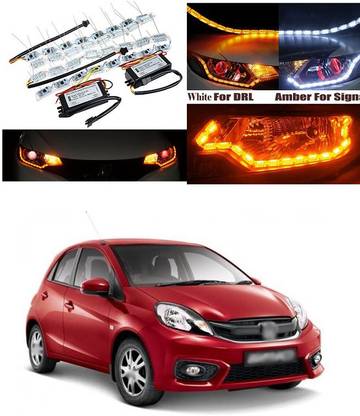 XZRTZ Daytime 16 LED Crystal Sequential DRL Running White with Yellow Turn Signal Light C8 Car Fancy Lights