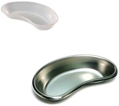 Agarwals ™ Kidney Tray Plastic & Stainless Steel 6"(Set Of 2) Reusable Medical Tray
