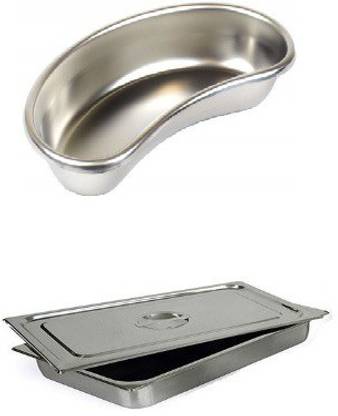 Agarwals ™ Kidney Tray 10" & Instrument Tray 9*6 With Lid(Set Of 2) Reusable Medical Tray