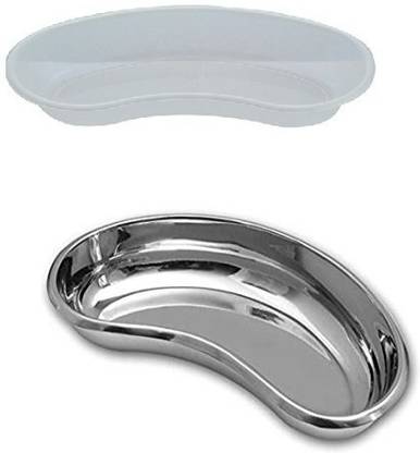 Agarwals ™ Kidney Tray Plastic & Stainless Steel 10"(Set Of 2) Reusable Medical Tray