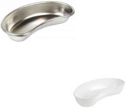 Agarwals ™ Kidney Tray Plastic & Stainless Steel 8"(Set Of 2) Reusable Medical Tray