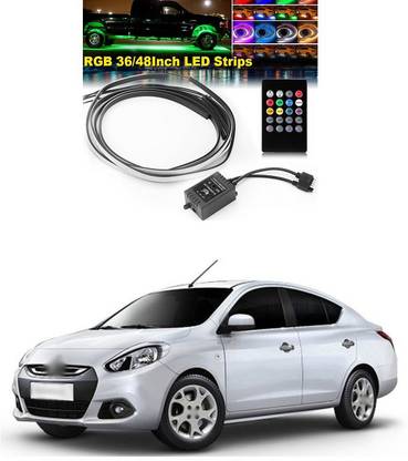 PRTEK  Under Car Tube Underglow Underbody System Neon Light Kit LED RGB Strip 7 Color LED Strip Under Car Tube underglow Underbody System Neon Lights Kit M198 Car Fancy Lights