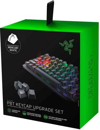 Razer PBT Keycap Upgrade Set - Mercury White - FRML Packaging Desktop Keyboard Replacement Key