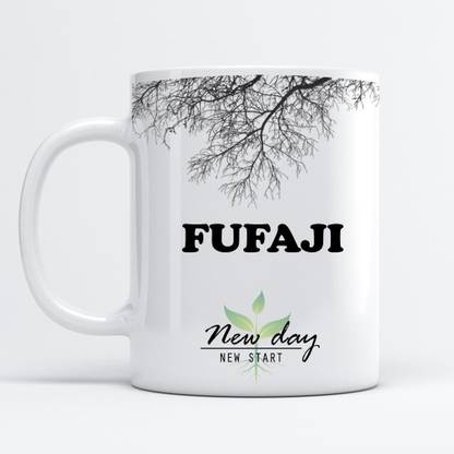 Beautum Fufaji Printed New Day New Start White Name Model No:NDNS005835 Ceramic Coffee Mug