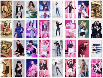 Blackpink Photo Postcard Lomo Cards (Set of 32) with 5 Photo Clips and 1 String Fine Art Print