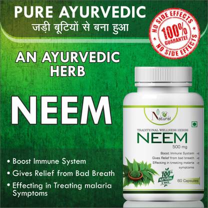NATURAL Neem For Increase Blood Circulation Capsules 100% Ayurvedic