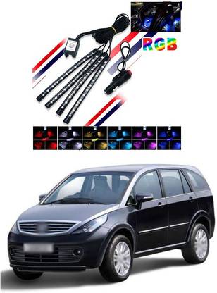 PECUNIA LED 48 DC 12V Multicolour Music Car Strip Lamp Light For Car Interior Under Dash Lighting Kit with Sound Active Function and Wireless Remote Control X210 Car Fancy Lights