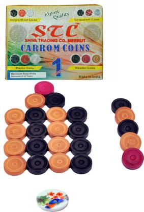 STC Wooden Premium Quality Carrom Coins Carrom Pawns