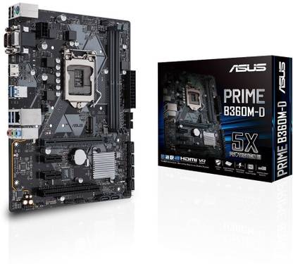 ASUS PRIME-B360M-D LGA1151Socket ATX Intel B360 Chipset DDR4 Motherboard for Desktop