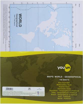 NAVNEET Youva Loose Sheet Map (World Geographical - Plain) 22x28 cm Ruled Regular 64 gsm Graph Paper