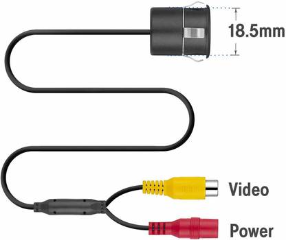 BLACKCAT Universal Reverse Parking Camera with LED | Bumper Camera 120° Wide Viewing Angle | 18.5mm Diameter (Camera with LED) Reverse Assist Camera System