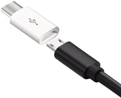 ऑनक्रो White 3.0 Micro USB to Type C pin Sync and High Speed Charging Connector रिवर्सिबल USB 2.0