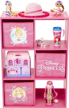 Yipi Disney Princess Engineered Wood Semi-Open Book Shelf