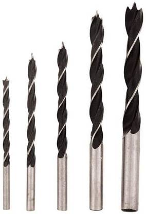 डिजिटल क्राफ्ट Drill Bit Hole Saw Cutter Tool Set Kit For Wood Working Twist Drill Three-Pointed Design 5pc Pro Round Shank Wood Work