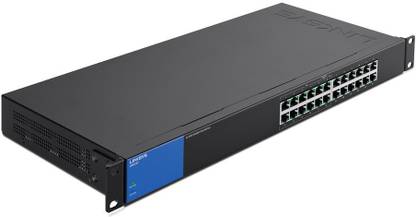 LINKSYS 24-Port Rackmount Gigabit Ethernet PoE+ Unmanaged Network Switch  24 Ports 100 Mbps Unmanaged Network Switch