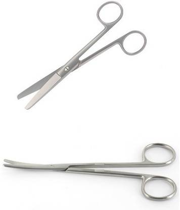 Agarwals ™ Surgical S/S Scissor 6" Straight And Curved (Set Of 2) Metzenbaum Scissors