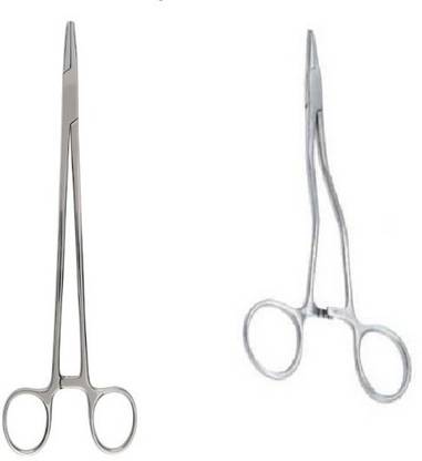 Agarwals ™ Needle Holder 6" Straight And Curved (Set Of 2) Needle Holders