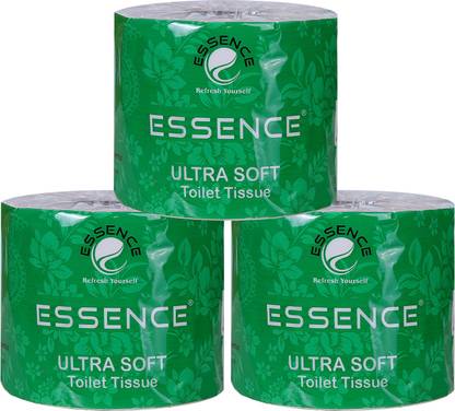 ESSENCE Ultra Soft Toilet Tissue Bathroom Toilet Paper Roll Green Pack of 3 Toilet Paper Roll