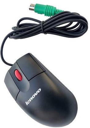 Lenovo MO28KC 3-Button PS/2 Ball Scroll Mouse (Black, PS2 Mouse) Wired Optical Mouse