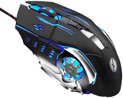 VIBOTON TINJI TJ-1 Wired USB Gaming Mouse,3200DPI LED Backlight 6 Button,4 Color Breathing Lights, 1.5M Nylon cable for gamers Wired Ambidextrous Optical  Gaming Mouse