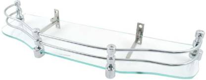 IMPACT INFOVISION Wall Shelf Zig Zag Design Glass Wall Shelf