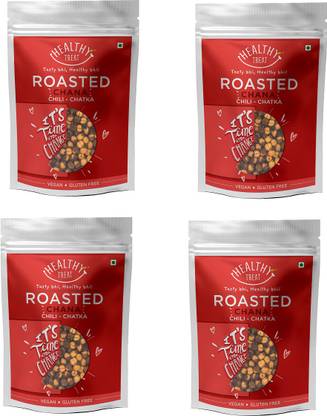 Healthy Treat Roasted Chana - Chili Chatka Combo 800gm (Pack of 4 200gm Each)