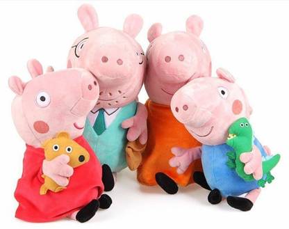 unique toy world Kids Fav Soft Pig Toy Peppa Set of 4 Pieces (Size 25 cm) Multicolo  - 20 cm