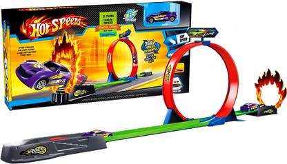Giftary HOT SPEEDS Race Track with 3 Cars & Launcher Make 360 Degree Spin Way Powerful, Inertia Powered Car Racing Track Toy Set For Boys ( Suitable As Gifts For Boys )