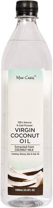 MAXCARE Virgin Coconut Oil (Cold Pressed) - Extracted from Fresh Coconut Milk; 100% Natural, Cold Pressed & Unrefined Hair Oil