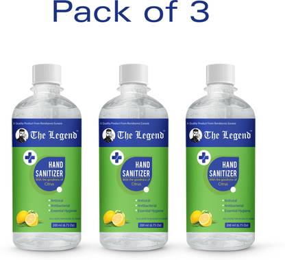 The Legend Premium Grade Hand sanitiser l 70% - Goodness of Citrus - Fights Germs, Bacteria and Viruses - Kills 99.9% -- Essential Hygiene Hand Sanitizer Bottle