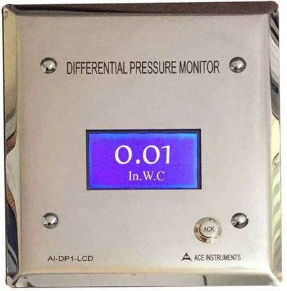 Ace Instruments AI-DP1-1 Digital Differential Pressure Indicator (Range: -180 to 180 Pascals) for Infection Isolation Room (Backlit LCD Display) Alongwith Calibration Certificate + 1 Year Warranty by INSTRUKART Test Indicator