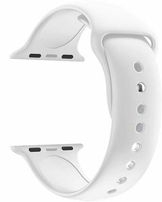 TINGTONG Soft Silicone Sport 38mm/40mm/41mm White Smart Watch Strap