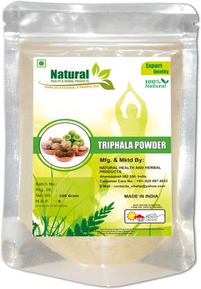 Natural Health and Herbal Products 100% Natural Triphala (Amla, Harad, Baheda) Powder (Churna) - - Balancing Formula for Detoxification & Rejuvenation
