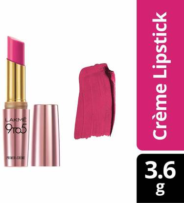 Lakmé 9 To 5 Primer + Crème Lip Color, Pink Shock