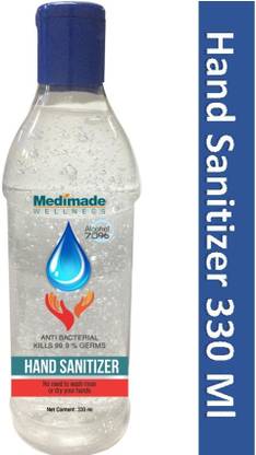 Medimade  330 ML -Pack of 3 (70% Alcohol FDA Approved) Hand Sanitizer Bottle